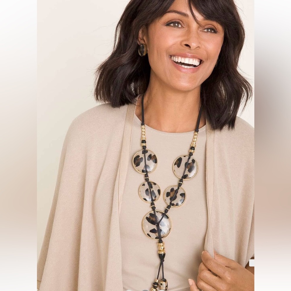 **CHICO’S** Animal Print Y-Necklace